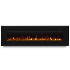 real flame corretto wall mounted electric fireplace in black