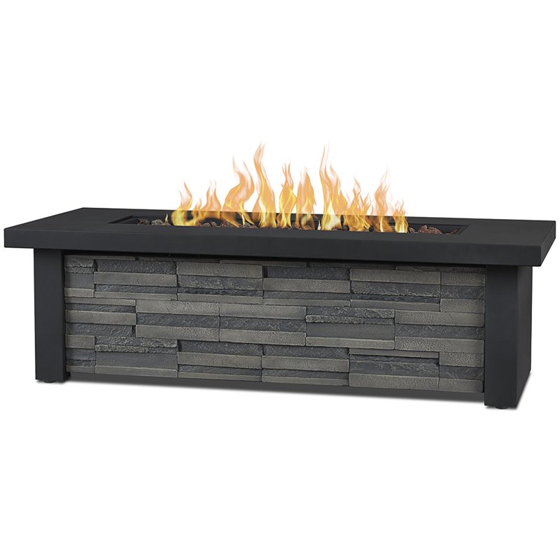 Real Flame Berthoud Propane Fire Pit In, Stacked Stone Gas Fire Pit