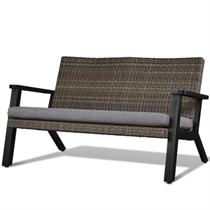 real flame norwood patio bench in black