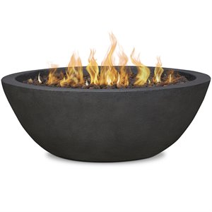 real flame riverside propane fire pit bowl in shale