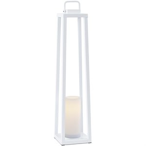 real flame redvale lantern with flameless candle in white