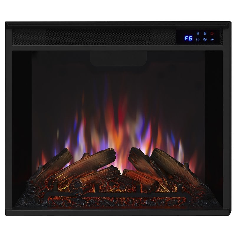 Real Flame Vivid Flame Stainless Steel Electric Firebox in Black