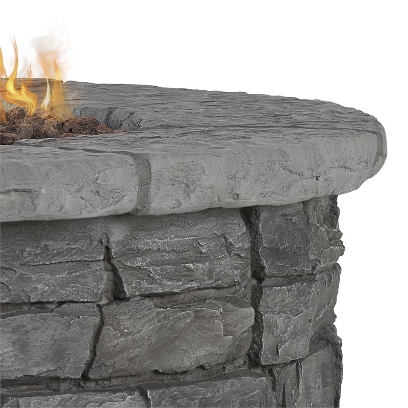 Real Flame Sedona Round Propane Fire Table with Conversion Kit in Gray |  Cymax Business