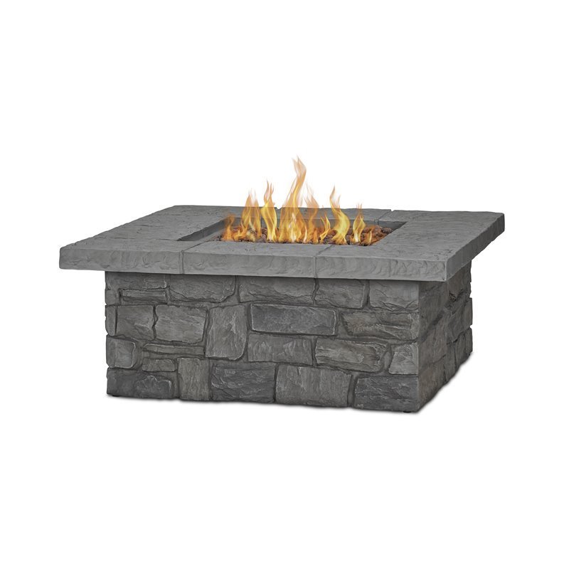 Real Flame Sedona Square Propane Fire Table with Conversion Kit in Gray |  Cymax Business