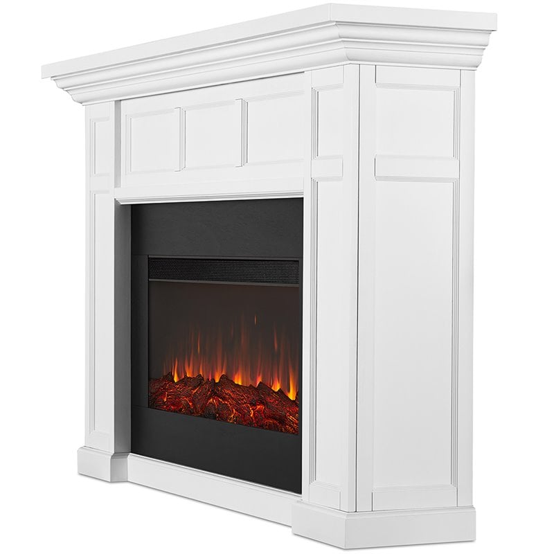 Real Flame Alcott Landscape Electric Wood Fireplace in White