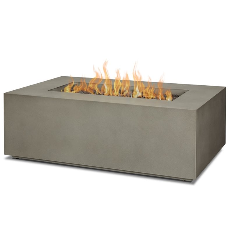 Real Flame Aegean Small Propane Fire Table with Conversion Kit in Mist Gray