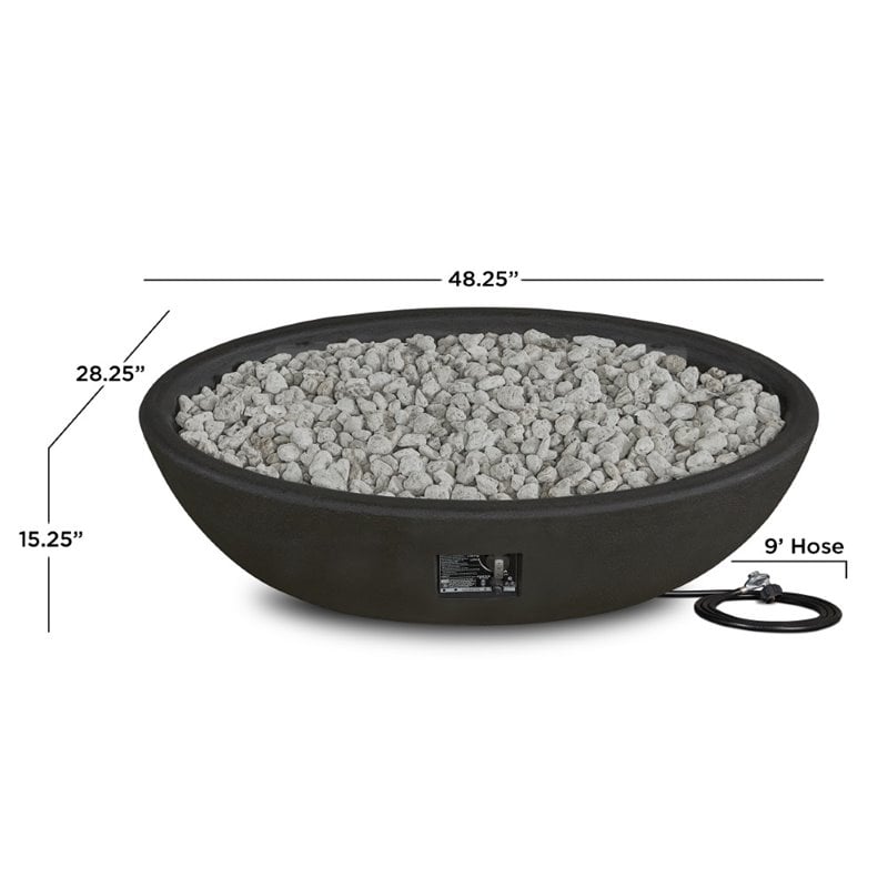 Real Flame Riverside Oval Propane Fire Bowl in Shale