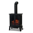 Real Flame Contemporary Metal Foster Stove Electric Fireplace in Black