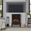 Real Flame Contemporary Metal Foster Stove Electric Fireplace in Black