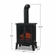 Real Flame Contemporary Metal Foster Stove Electric Fireplace in Black