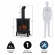 Real Flame Contemporary Metal Foster Stove Electric Fireplace in Black
