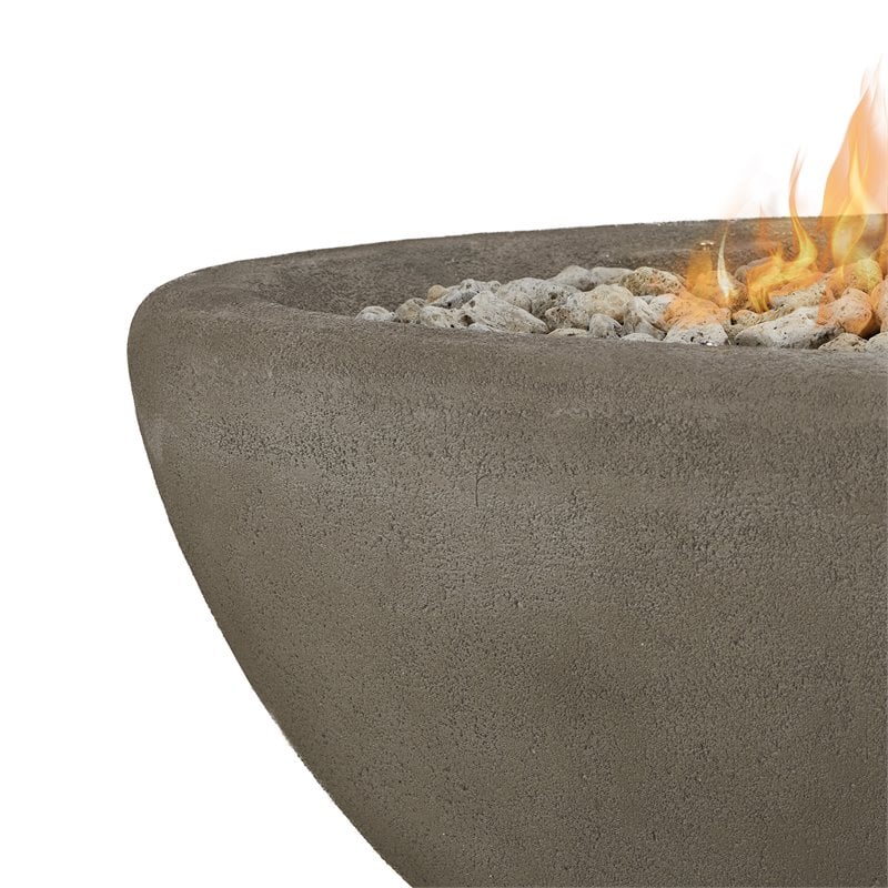 Real Flame Riverside Large Oval LP Metal Fire Bowl in Glacier Gray