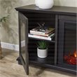 Real Flame Benjamin Solid Wood Landscape Media Electric Fireplace in Brown