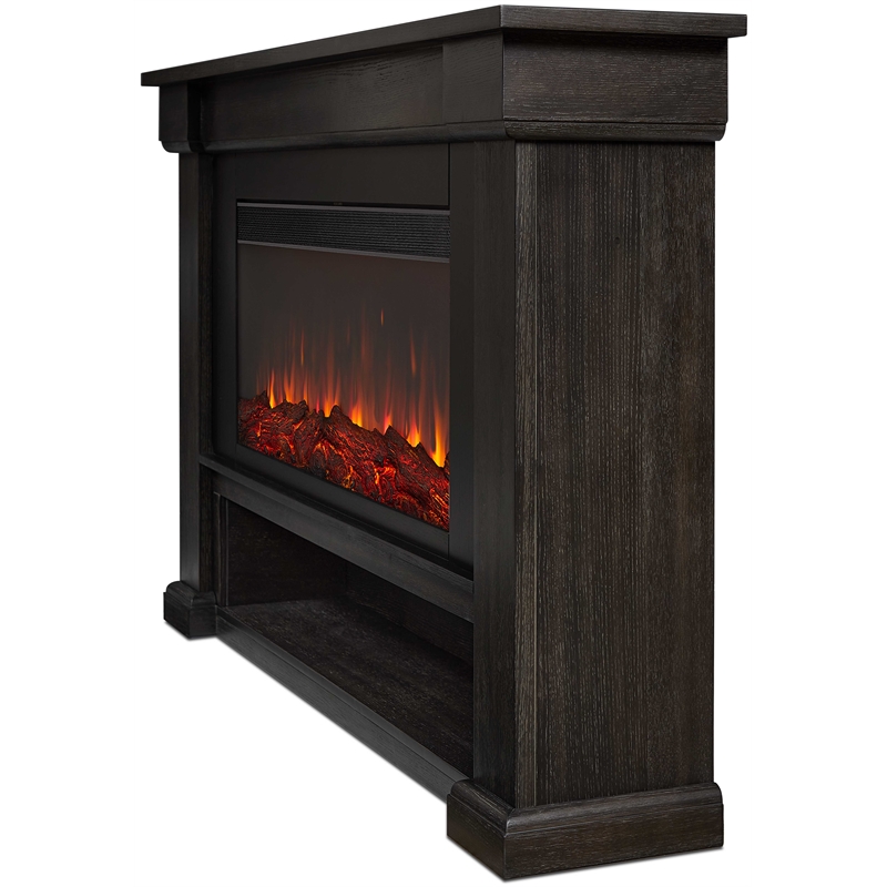 Real Flame Bristow Solid Wood Landscape Electric Fireplace in Weathered Wood
