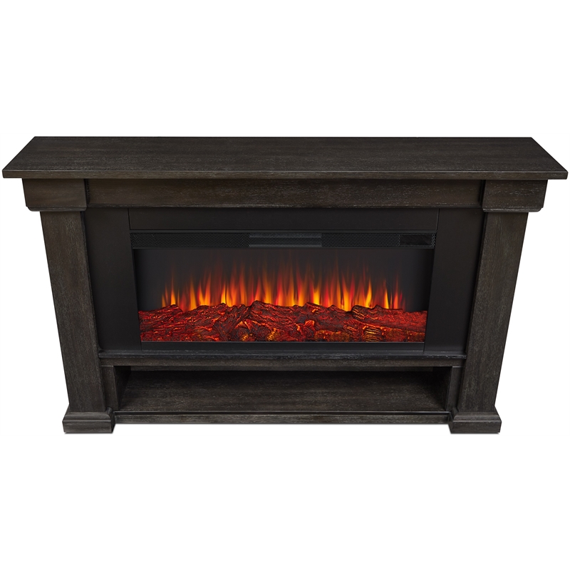 Real Flame Bristow Solid Wood Landscape Electric Fireplace in Weathered Wood