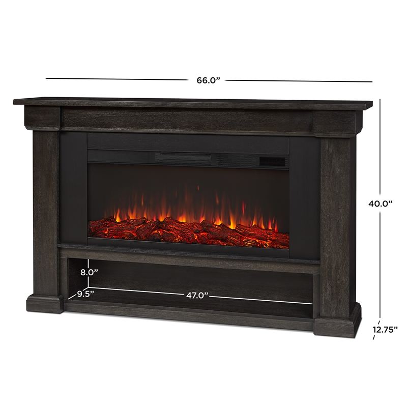 Real Flame Bristow Solid Wood Landscape Electric Fireplace in Weathered Wood