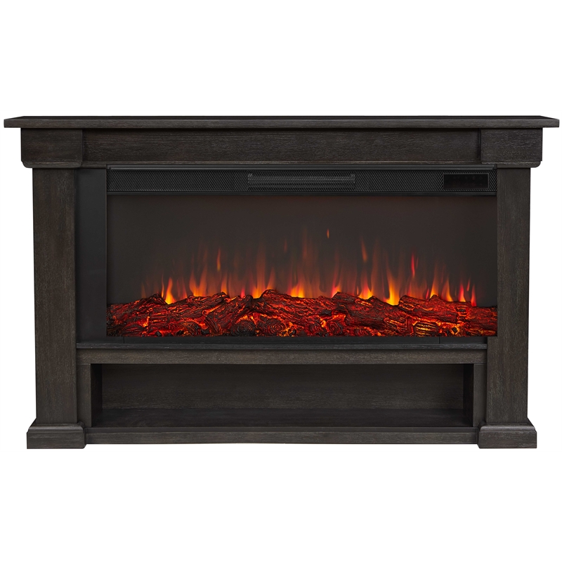 Real Flame Bristow Solid Wood Landscape Electric Fireplace in Weathered Wood