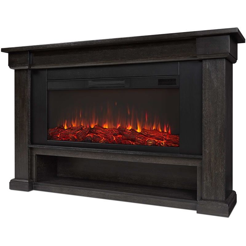Real Flame Bristow Solid Wood Landscape Electric Fireplace in Weathered Wood