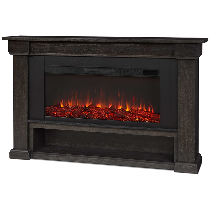 Real Flame Bristow Solid Wood Landscape Electric Fireplace in Weathered Wood