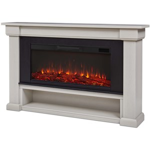 Real Flame Bristow Solid Wood Landscape Electric Fireplace in Bone White
