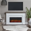 Real Flame Cravenhall Solid Wood and Glass Landscape Electric Fireplace in White
