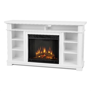 real flame belford solid wood & steel electric fireplace in white