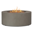 Real Flame Aegean Round Contemporary Steel Propane Fire Table in Mist Gray