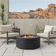 Real Flame Aegean Round Contemporary Steel Propane Fire Table in Black