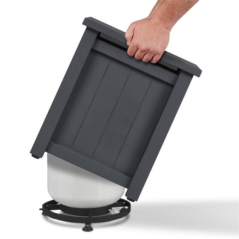 Real Flame Ortun Modern Metal/Plastic Propane Tank Cover in Gray