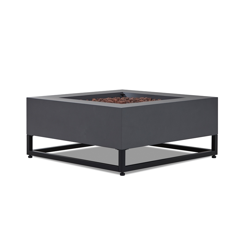 Real Flame Blake Metal Propane Fire Table with Conversion Kit in Slate Gray