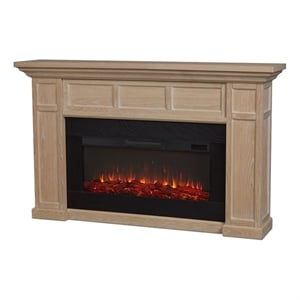 Real Flame Alcott 75&quot Landscape Electric Fireplace in White Oak