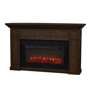 Real Flame Alcott 75&quot Landscape Electric Fireplace in Aged Barrel