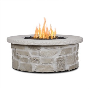 Real Flame Scottsdale 40&quot Round Propane Fire Pit Table in Beige