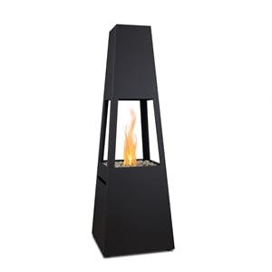 Real Flame Ferro 70&quot Chiminea with Hidden Propane Tank in Black