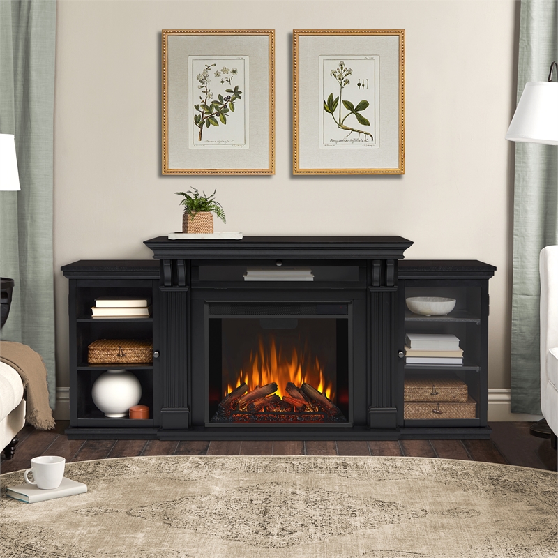 Real Flame Calie Electric Fireplace TV Stand in Black