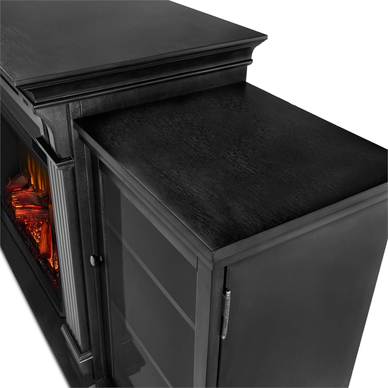 Real Flame Calie Electric Fireplace TV Stand in Black