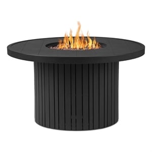 Real Flame Calvin 44&quot Propane Fire Pit Table With Hidden Tank in Black Coral