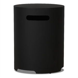 Real Flame 20&quotH Round Metal Propane Tank Cover and Side Table - Black