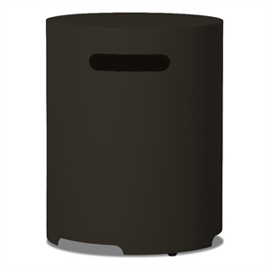 Real Flame 20&quotH Round Metal Propane Tank Cover and Side Table - Dark Bronze