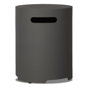 Real Flame 20&quotH Round Metal Propane Tank Cover and Side Table - Slate