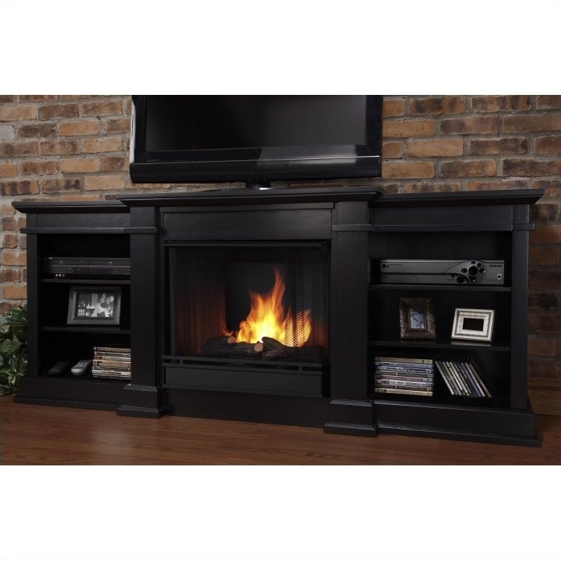 Real Flame Fresno 72" Indoor Gel TV Stand Fireplace in 