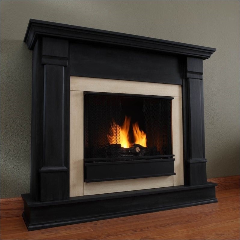 Real Flame Silverton Indoor Gel Fireplace in Black Finish G8600B