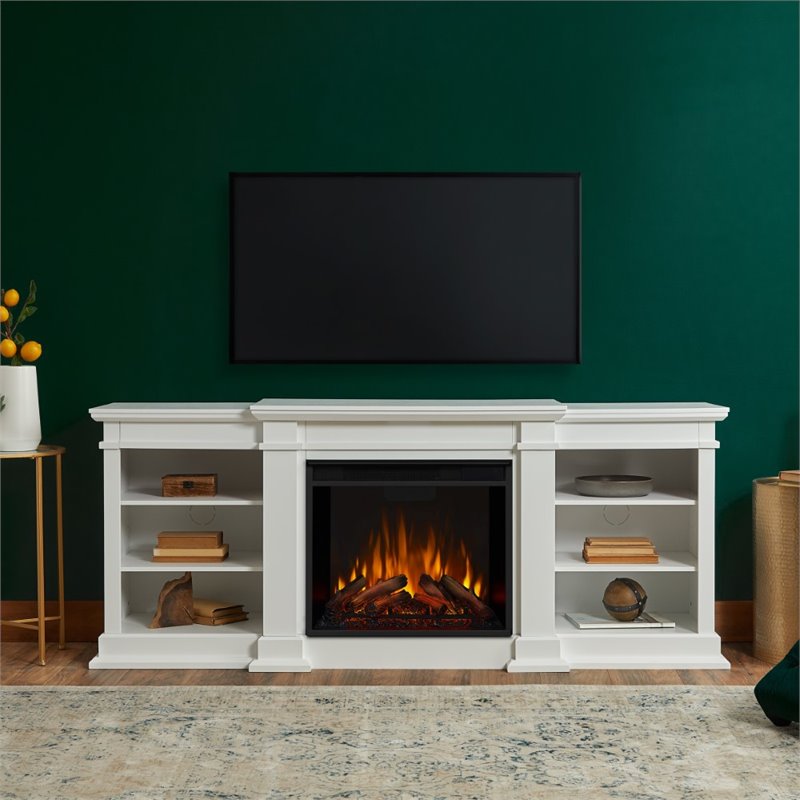 Real Flame Fresno Electric Fireplace TV Stand in White