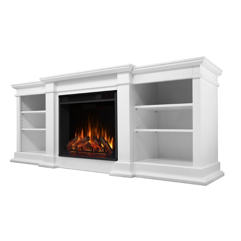 Real Flame Fresno Electric Fireplace TV Stand in White