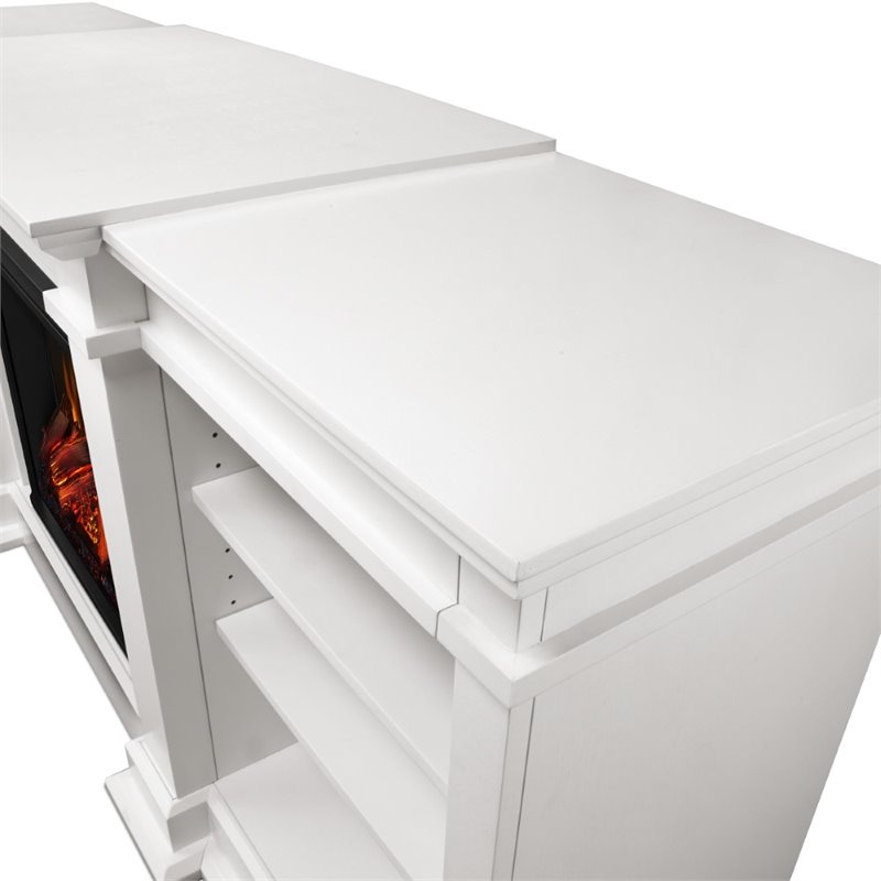Real Flame Fresno Electric Fireplace TV Stand in White