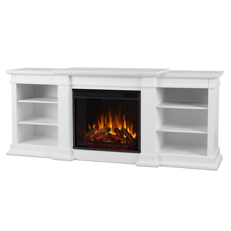 white electric fireplace