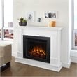 Real Flame Silverton Contemporary Solid Wood Electric Fireplace in White