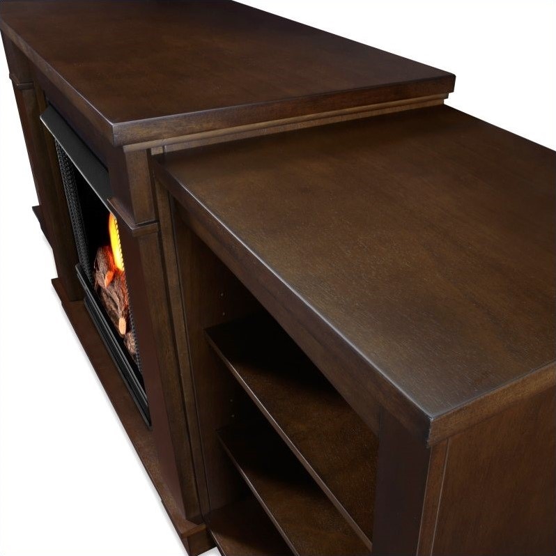 Real Flame Hawthorne Gel Fireplace TV Stand in Dark Espresso 2222DE