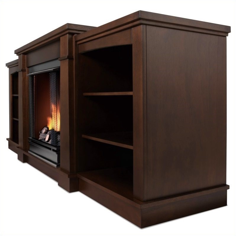 Real Flame Hawthorne Gel Fireplace TV Stand in Dark Espresso 2222DE