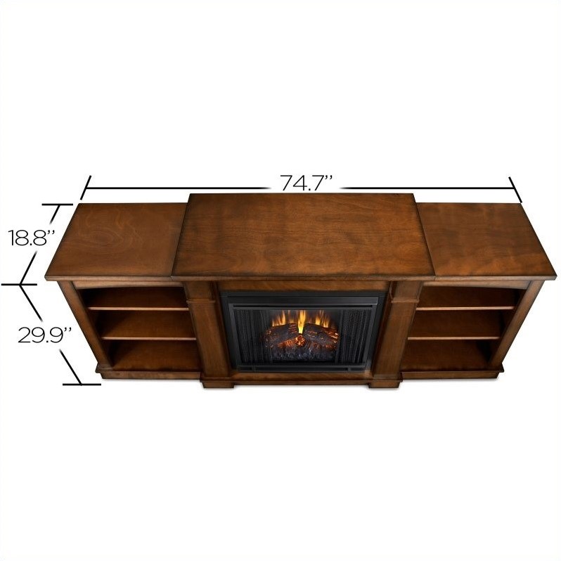 Real Flame Hawthorne Electric Fireplace TV Stand in Burnished Oak